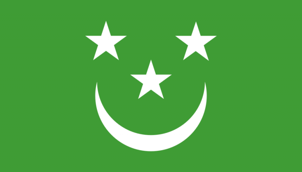 smiley face flag, white on green