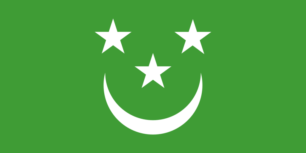 smiley face flag, white on green